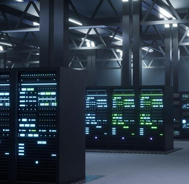 Servers in a modern room